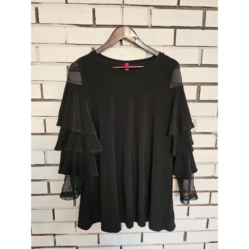 Ic by Connie K  Black Womens Top Size Large